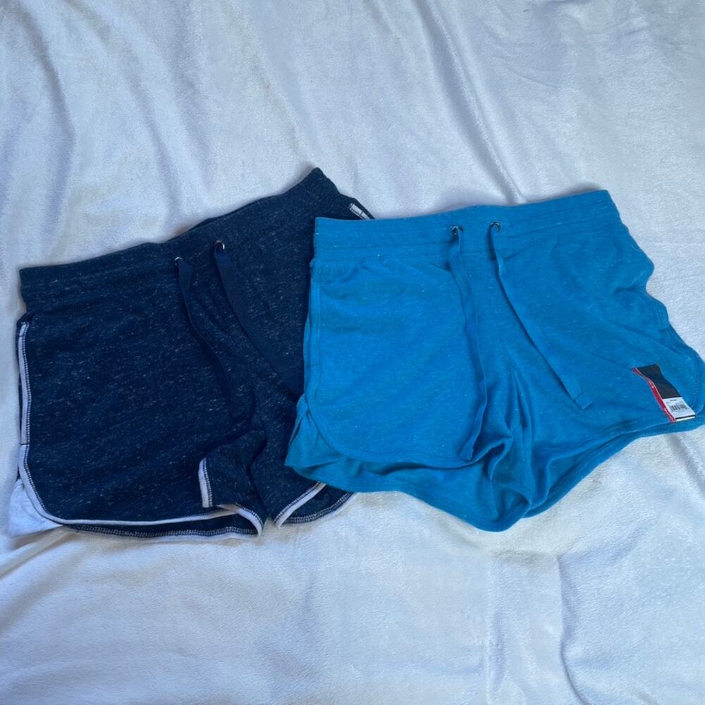 Athletic Works Girls Gym Shorts 2 Pack Blue Heather Grey S CH 4-6